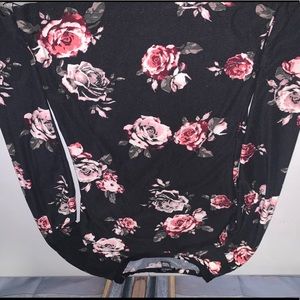 Black and floral long sleeve rue 21 shirt